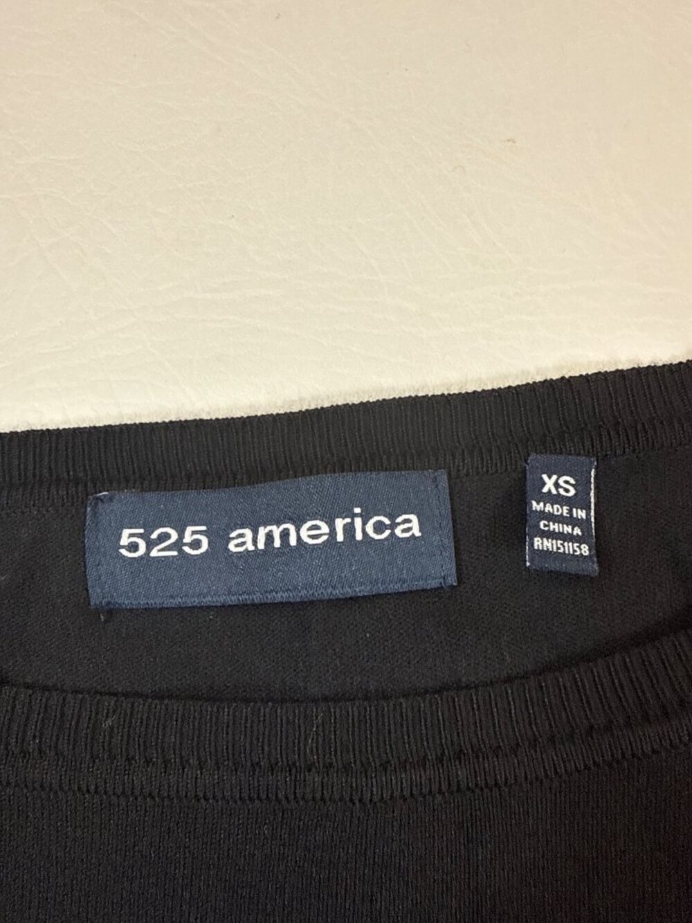 525 America XS Black Lace-Up Sleeve Knit Top Bold Detail (ii871) - Picture 6 of 7